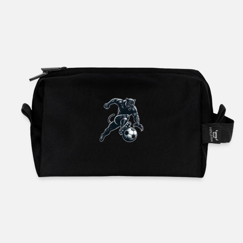 Fußball - Recycelte Kulturtasche - Schwarz