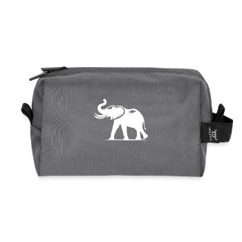 Elefant Porträt mit Rüssel mit Stoßzähnen - Recycelte Kulturtasche - Anthrazit - Vorne