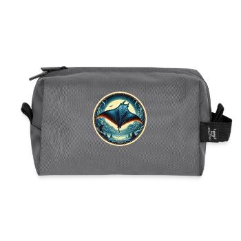 Ray Fish - Recycled Toiletry Zip Bag - anthracite - Front