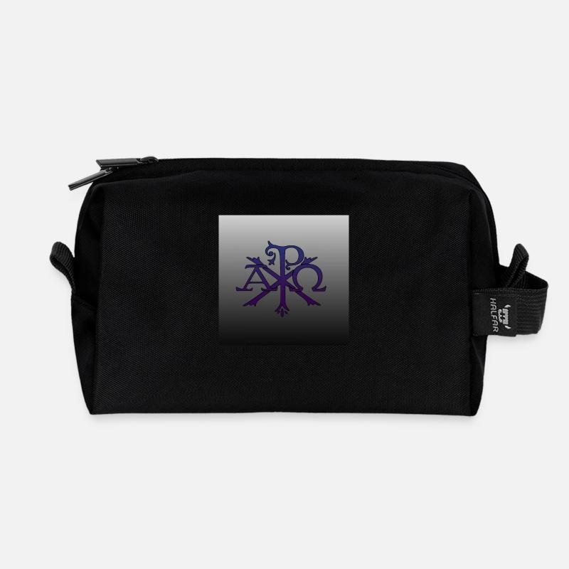 Alpha and Omega - Recycled Toiletry Zip Bag - black