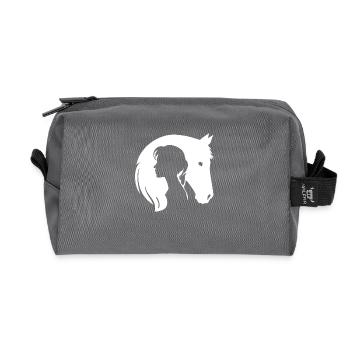 Equestrian Elegance - Recycled Toiletry Zip Bag - anthracite - Front