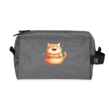 Feed Me Human, Cat lover shirt, Bags, Shirt, Tank - Recycled Toiletry Zip Bag - anthracite - Front
