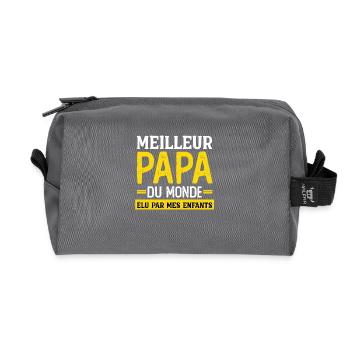 World's Best Dad, Father's Day Gift - Recycled Toiletry Zip Bag - anthracite - Front