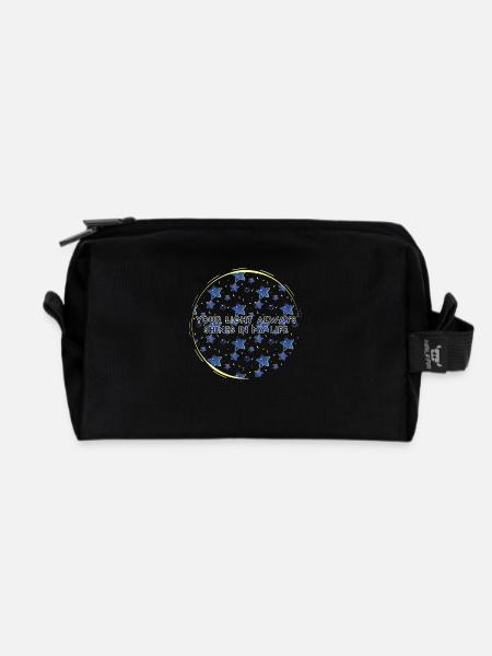 Inspire Love: Starry Pattern Art - Recycled Toiletry Zip Bag - black