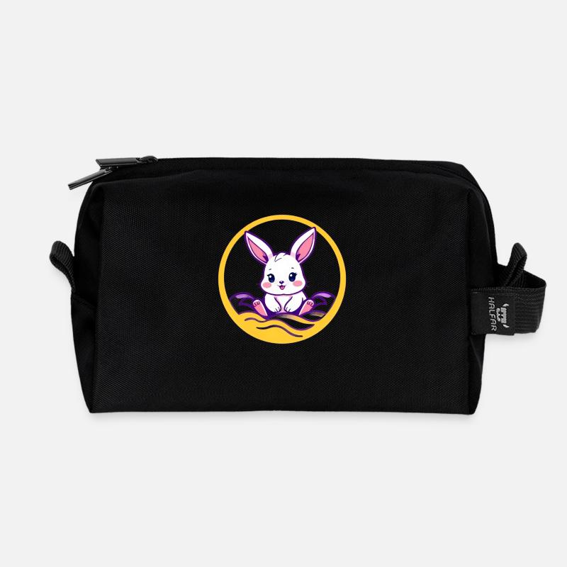 Cute bunny, cute Easter bunny, bunny - Recycled Toiletry Zip Bag - black