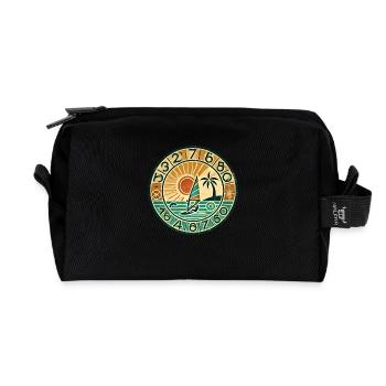 The Vintage Flair Collection - Recycelte Kulturtasche - Schwarz - Vorne