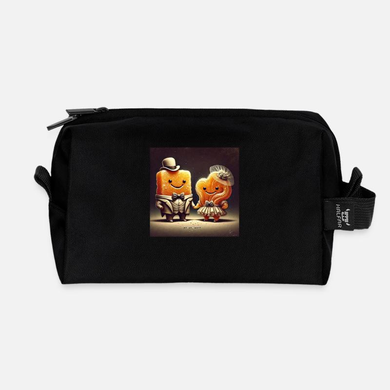 Mr. and Mrs. 1 - Recycled Toiletry Zip Bag - black