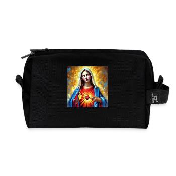 Holly Mary Maria Madonna Mariana Virgin Mary Holy - Recycled Toiletry Zip Bag - black - Front