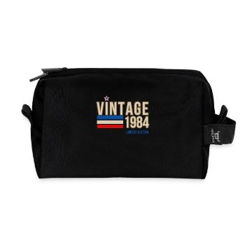 Vintage 1984 limited edition - Recycled Toiletry Zip Bag - black - Front