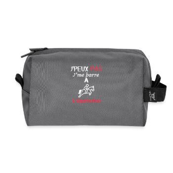 Horse Riding Fan – I'm Riding - Recycled Toiletry Zip Bag - anthracite - Front