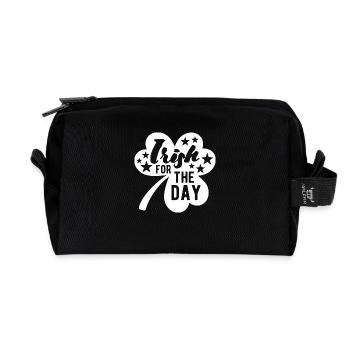 Irish for a day - Shamrock - Ireland - Recycled Toiletry Zip Bag - black - Front