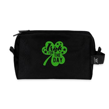 Irish for the day - Shamrock - Ireland - Recycled Toiletry Zip Bag - black - Front