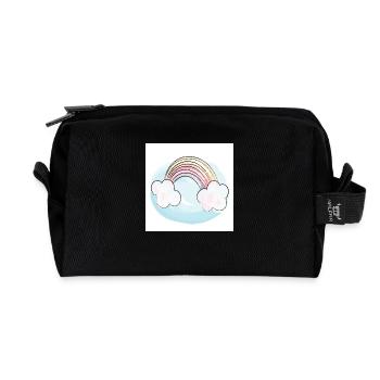 Regenbogen - Recycelte Kulturtasche - Schwarz - Vorne