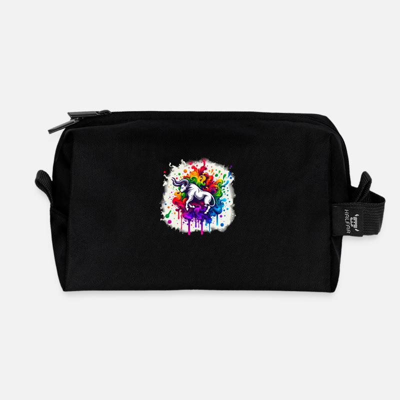 Zodiac: Taurus - Recycled Toiletry Zip Bag - black