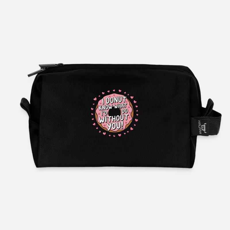 I donut know what to do without you - Recycled Toiletry Zip Bag - black