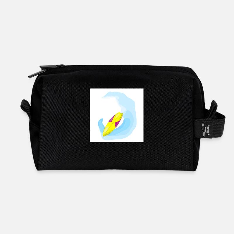 Surfbrett - Recycelte Kulturtasche - Schwarz