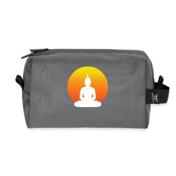 Bouddha assis en tailleur - Trousse de toilette en tissu recyclé - anthracite - Devant