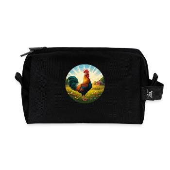 Hahn bei Sonnenaufgang - Recycelte Kulturtasche - Schwarz - Vorne