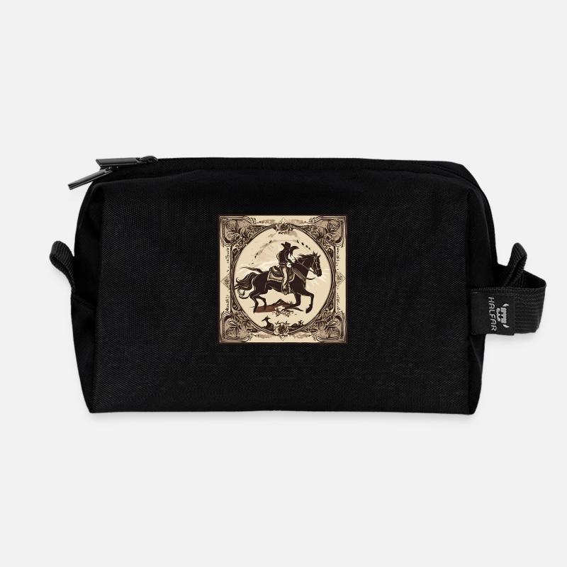 Cowboy Design 2 - Recycelte Kulturtasche - Schwarz