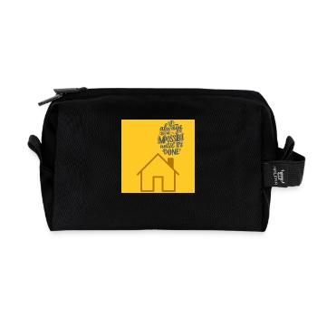 "It Always Seems Impossible Motivational Quote" - Recycled Toiletry Zip Bag - black - Front
