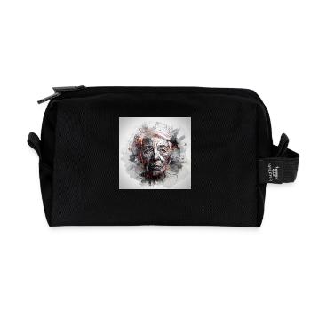 Art de la vieille femme - Trousse de toilette en tissu recyclé - noir - Devant