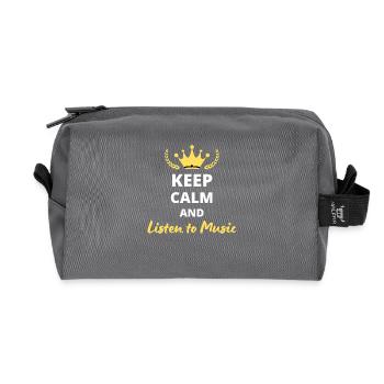 Keep Calm and Listen to Music - Recycled Toiletry Zip Bag - anthracite - Front