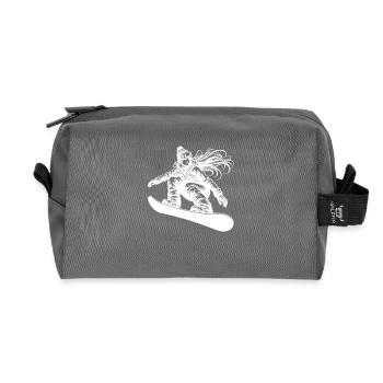 Snowboardeuse Cool Snowboard Design - Trousse de toilette en tissu recyclé - anthracite - Devant