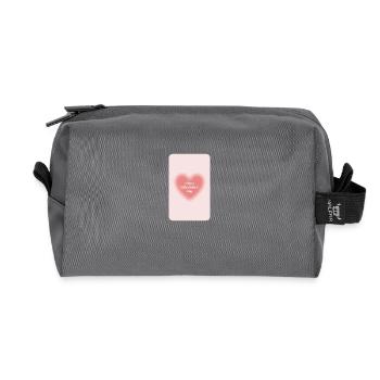 Happy Valentines Day - Recycelte Kulturtasche - Anthrazit - Vorne