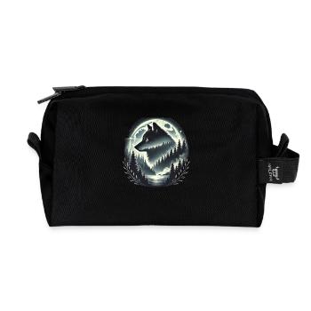 Team Wolf, Wolfschutz, Naturschutz, Wolf protect - Recycelte Kulturtasche - Schwarz - Vorne