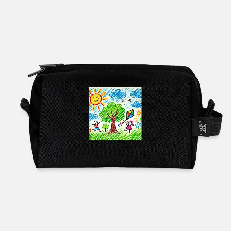 Summer T-Shirt - Recycled Toiletry Zip Bag - black