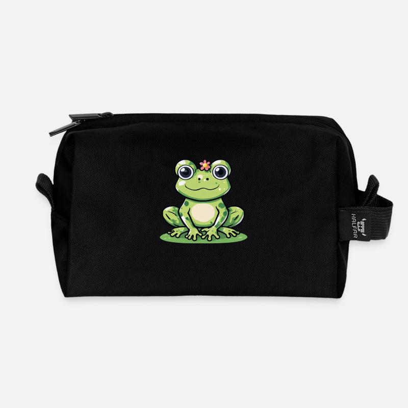 frosch - Recycelte Kulturtasche - Schwarz