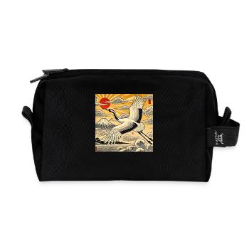 Grue de style japonais - Trousse de toilette en tissu recyclé - noir - Devant