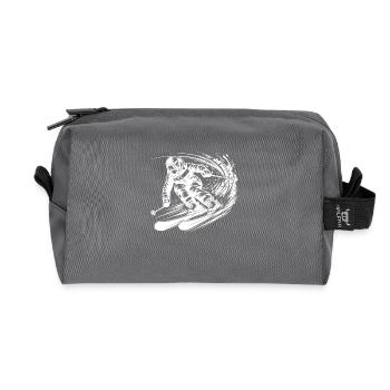 Skiing Competition Rivalry and sportsmanship - Recycled Toiletry Zip Bag - anthracite - Front
