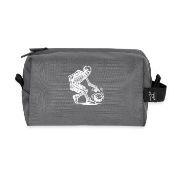 Skeletons Playing Halloween Basketball - Recycled Toiletry Zip Bag - anthracite - Front