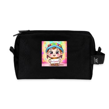 Doux E - Trousse de toilette en tissu recyclé - noir - Devant