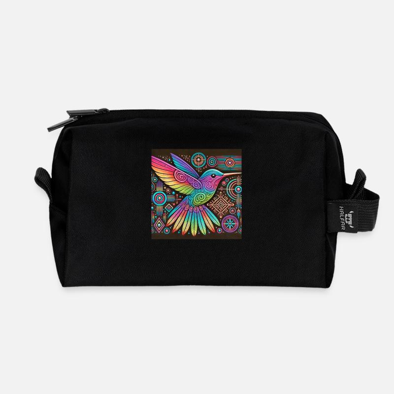 Mystic Kolibri - Recycelte Kulturtasche - Schwarz