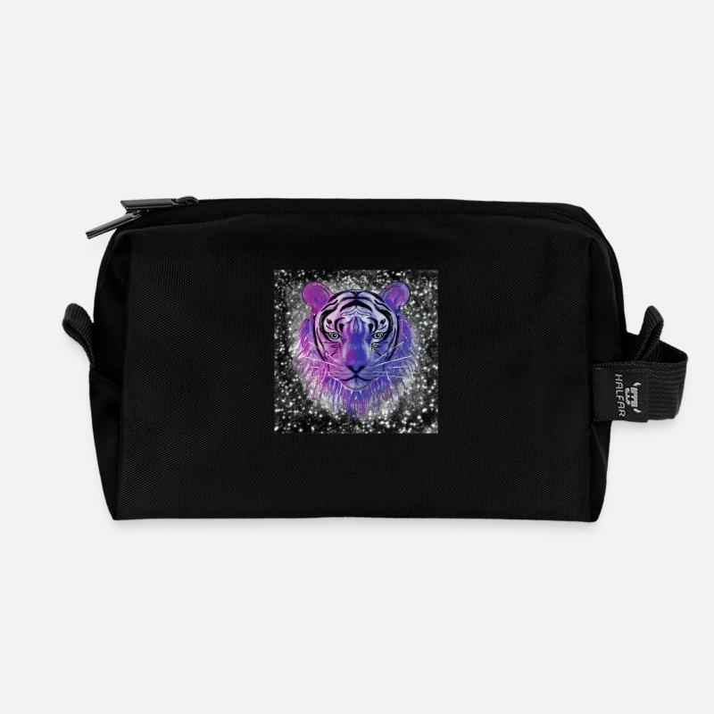 Tiger "Wild Spirit" - Recycelte Kulturtasche - Schwarz