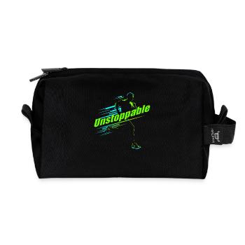Running design - "Unstoppable" - Trousse de toilette en tissu recyclé - noir - Devant