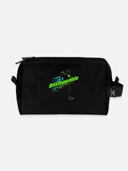 Running design - "Unstoppable" - Trousse de toilette en tissu recyclé - noir