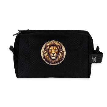 Löwenkopf - Recycelte Kulturtasche - Schwarz - Vorne
