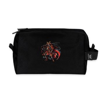 Bande dessinée de samouraï - Trousse de toilette en tissu recyclé - noir - Devant