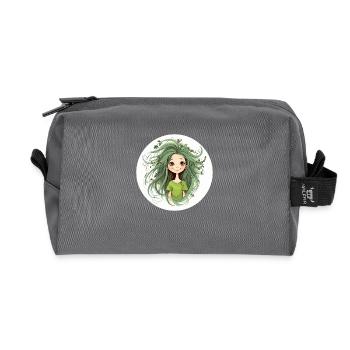 Waldfee grün - Recycelte Kulturtasche - Anthrazit - Vorne