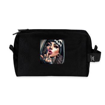 Fuck u - Recycled Toiletry Zip Bag - black - Front