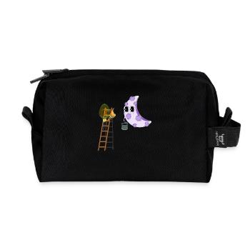ON THE MOON - Recycled Toiletry Zip Bag - black - Front