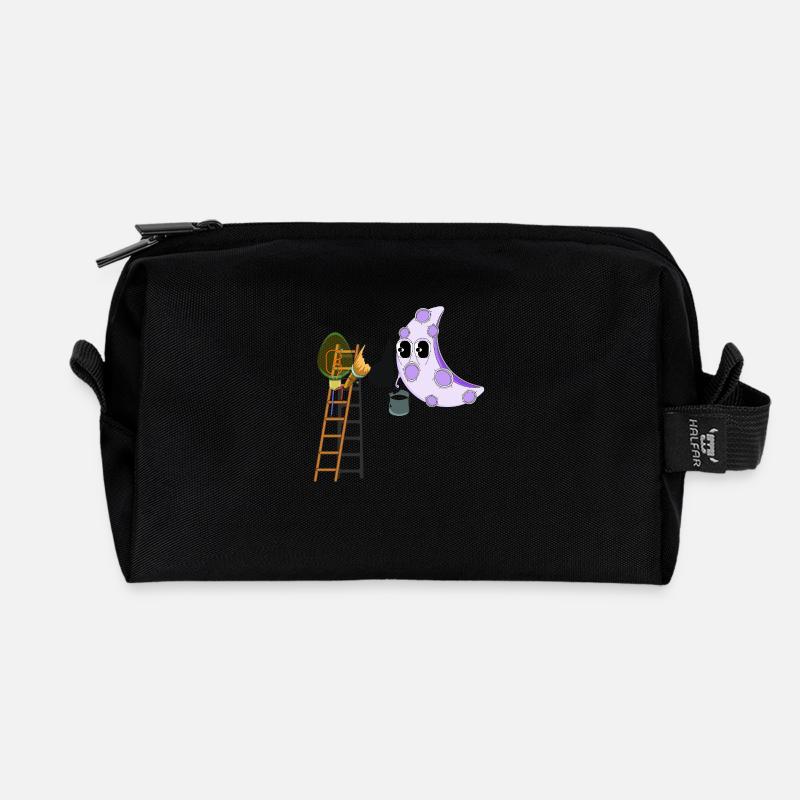 AUF DEM MOND - Recycelte Kulturtasche - Schwarz