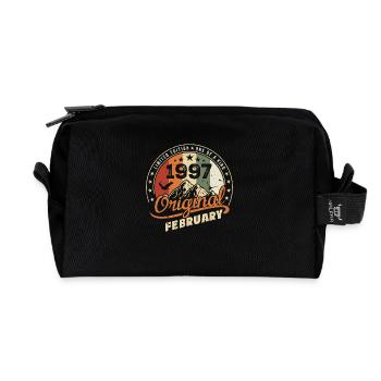 Geboren im Februar 1997 Retro Februar 1997 Geburtstag - Recycelte Kulturtasche - Schwarz - Vorne
