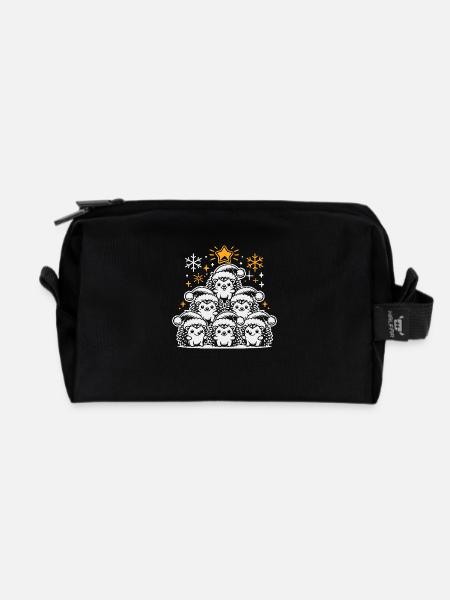 Igel Weihnachten - Recycelte Kulturtasche - Schwarz