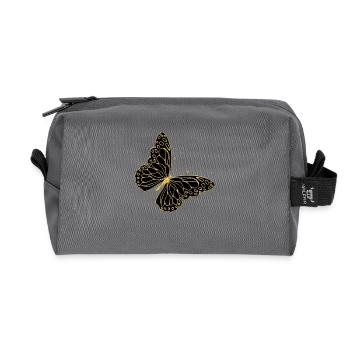 Schmetterling - Recycelte Kulturtasche - Anthrazit - Vorne