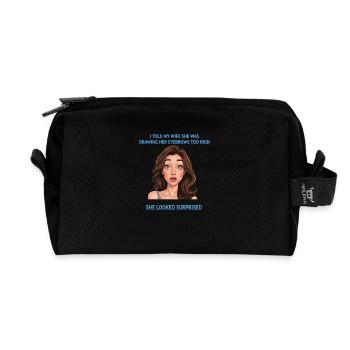 Zu hohe Augenbrauen - Recycelte Kulturtasche - Schwarz - Vorne