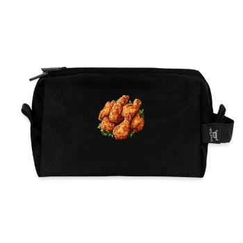 Fried Chicken Frittiertes Hühnchen Chicken Wings - Recycled Toiletry Zip Bag - black - Front